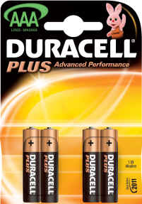 Duracell AAA Plus Pak van 4 stuks